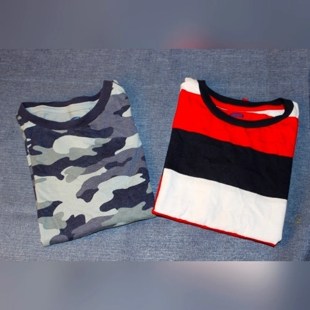 OLD Navy Boys Short Sleeves Tshirt Camouflage and Stripes Bundle